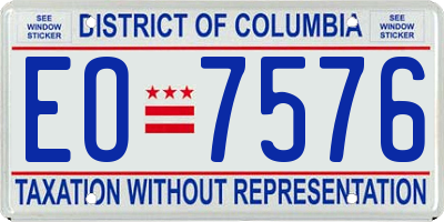 DC license plate EO7576