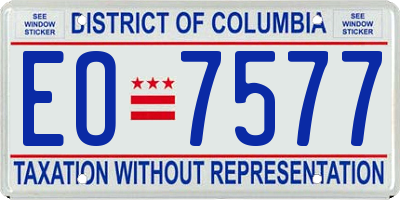 DC license plate EO7577