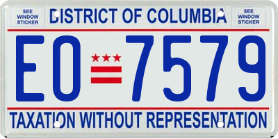 DC license plate EO7579