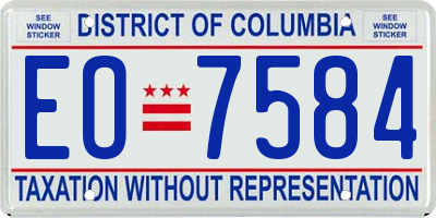 DC license plate EO7584