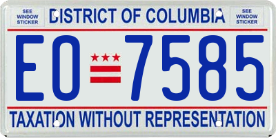 DC license plate EO7585