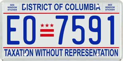 DC license plate EO7591