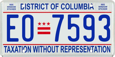 DC license plate EO7593