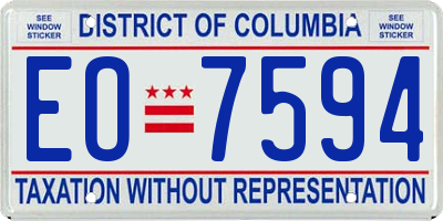 DC license plate EO7594