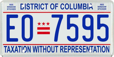 DC license plate EO7595