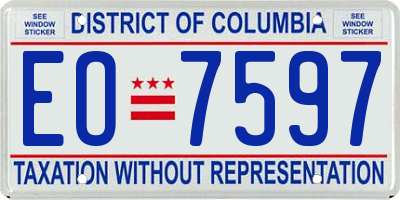 DC license plate EO7597
