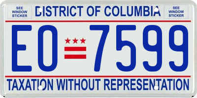 DC license plate EO7599