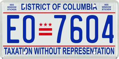 DC license plate EO7604