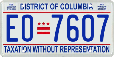 DC license plate EO7607