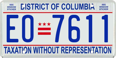 DC license plate EO7611