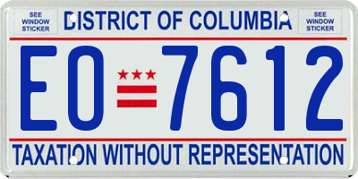 DC license plate EO7612