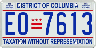 DC license plate EO7613