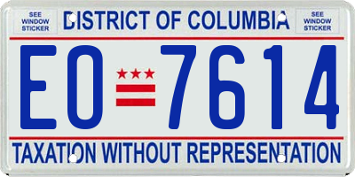 DC license plate EO7614