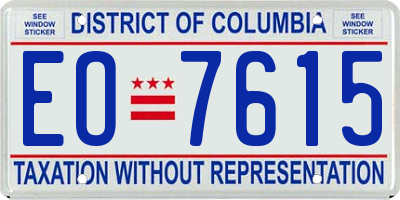 DC license plate EO7615