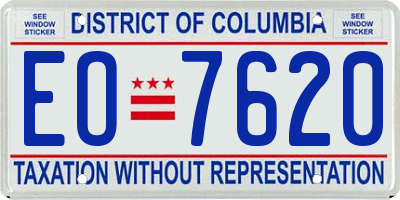 DC license plate EO7620