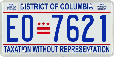 DC license plate EO7621