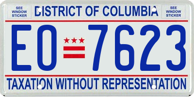 DC license plate EO7623