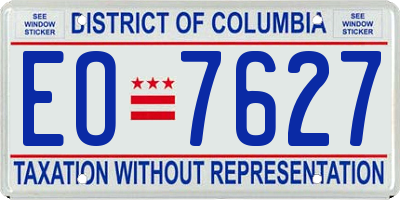 DC license plate EO7627