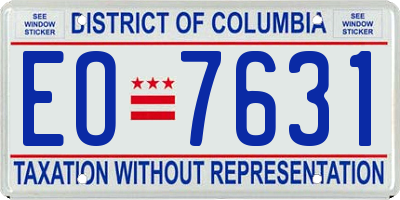 DC license plate EO7631