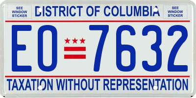 DC license plate EO7632