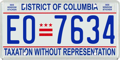 DC license plate EO7634