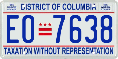 DC license plate EO7638