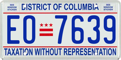 DC license plate EO7639