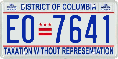 DC license plate EO7641