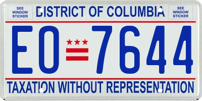 DC license plate EO7644