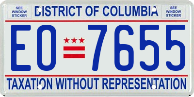 DC license plate EO7655