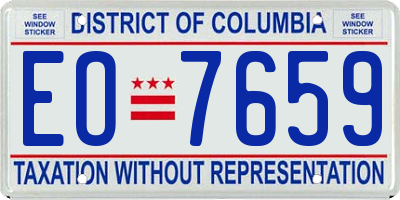 DC license plate EO7659