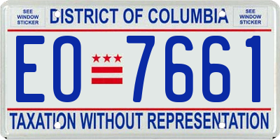 DC license plate EO7661