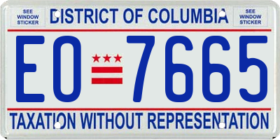 DC license plate EO7665