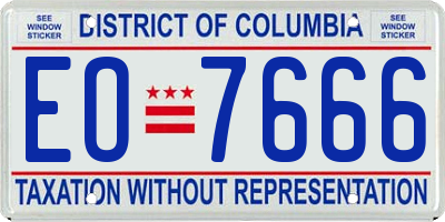 DC license plate EO7666