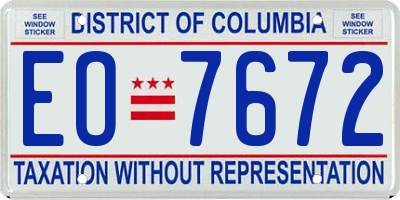 DC license plate EO7672