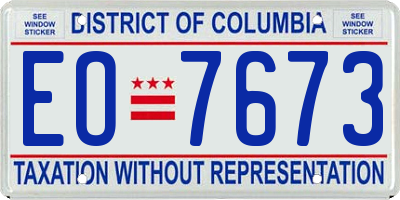 DC license plate EO7673