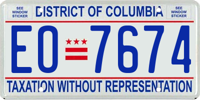 DC license plate EO7674