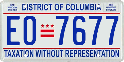 DC license plate EO7677