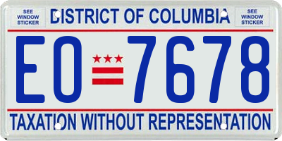 DC license plate EO7678