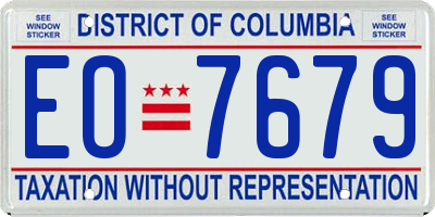 DC license plate EO7679