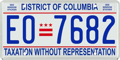 DC license plate EO7682