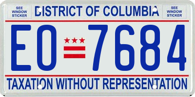 DC license plate EO7684