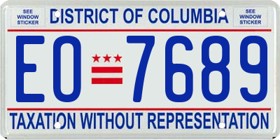 DC license plate EO7689