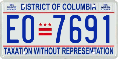 DC license plate EO7691