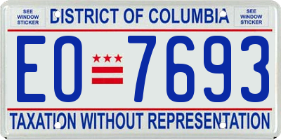 DC license plate EO7693