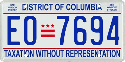 DC license plate EO7694