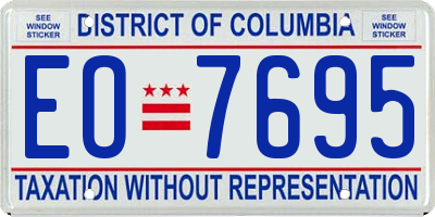 DC license plate EO7695