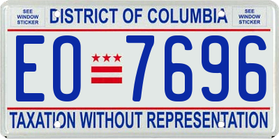 DC license plate EO7696