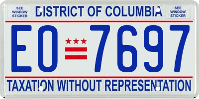 DC license plate EO7697