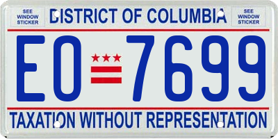 DC license plate EO7699